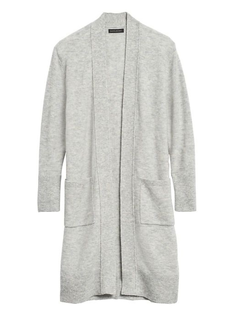 Banana Republic XS Light Gray Open-Front Long Cardigan Sweater
